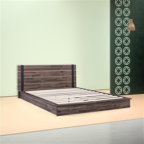 Low profile store wood bed frame